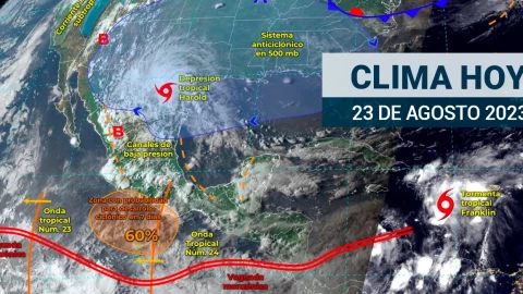 Clima en M&eacute;xico 23 de agosto de 2023