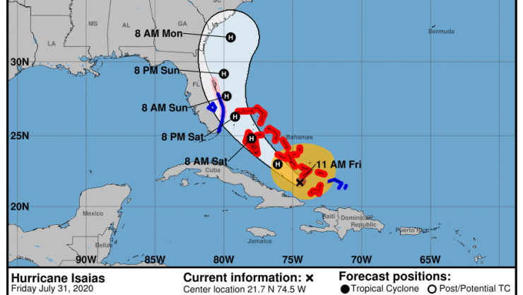 “Isaías” ya es huracán y se localiza a 1,275 km de las costas de Q Roo; sin peligro para México: Conagua 