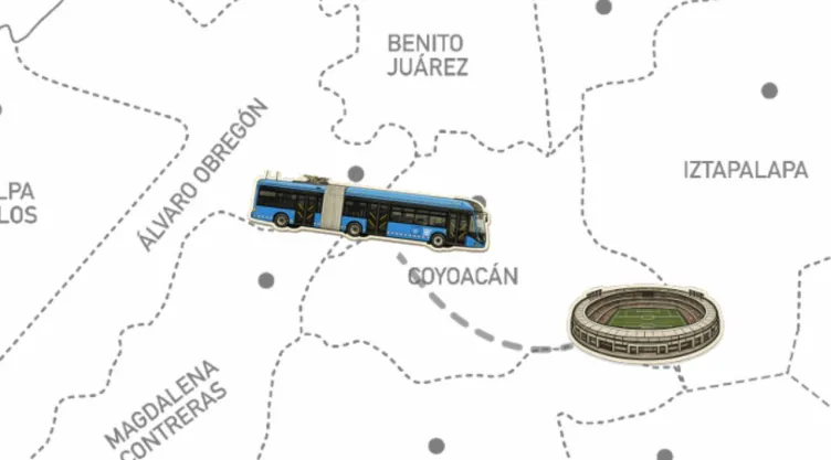 ¿Cuál es el transporte que llega directo al Estadio Ciudad de México y cuánto cuesta?