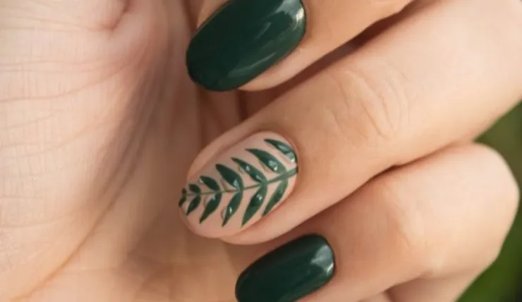 Uñas verdes sencillas