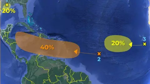 Zona de Baja Presión AUMENTA su probabilidad de desarrollo ciclónico en el Atlántico; ¿llegará a Quintana Roo?