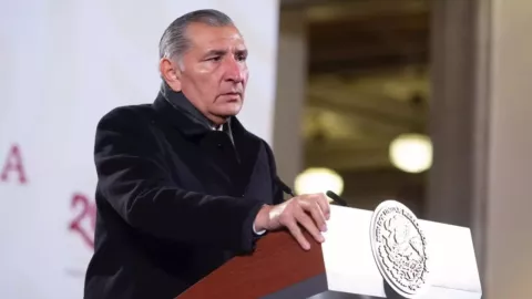 Adán Augusto habla en conferencia mañanera