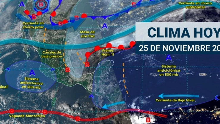 Frente frío número 12 traerá heladas a varios estados de México hoy 25 de noviembre