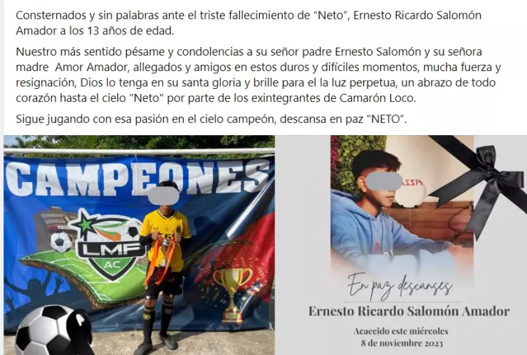En Veracruz, un joven futbolista murió luego de chocar con un compañero en unas visorías