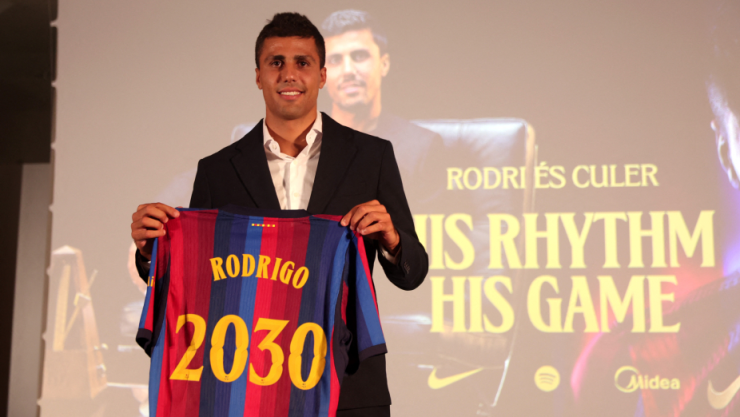 Rodri con la camiseta del Barcelona
