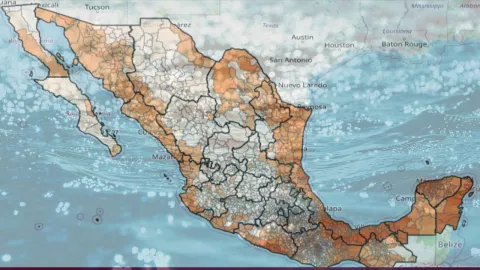 Estos es el mapa de México con los estados con mayor riesgo de inundaciones