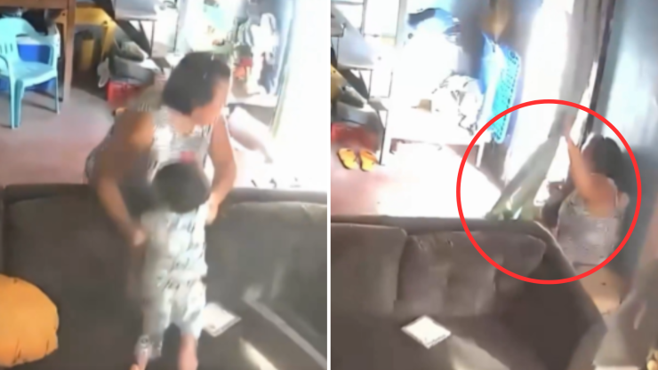 Abuela salva nieto durante terremoto en Filipinas