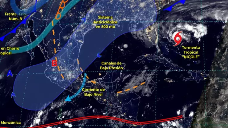 Clima 9 de noviembre en Quintana Roo, Campeche y Yucatán