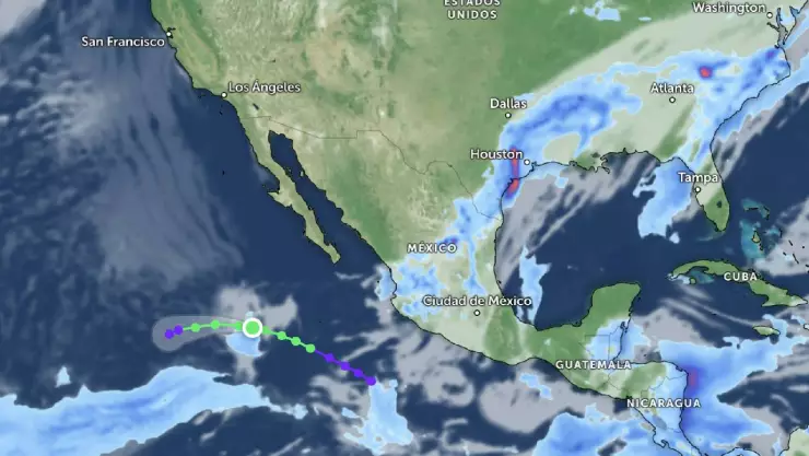 Bud apareció en el Océano Pacífico durante el miércoles