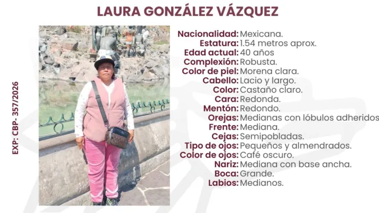 Laura González Vázquez reportada como desaparecida