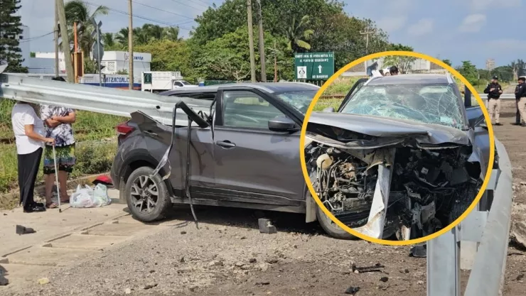 Aparatoso accidente en carretera Coatzacoalcos Villahermosa