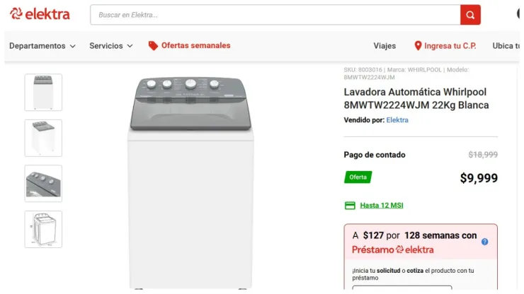 lavadora whirpool precio