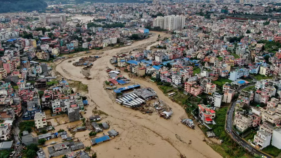 Inundaciones en Katmandú, Nepal.