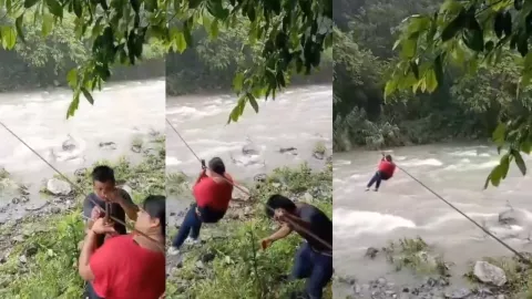 Video Improvisan tirolesa por falta de puente en comunidad en Hidalgo.jpg