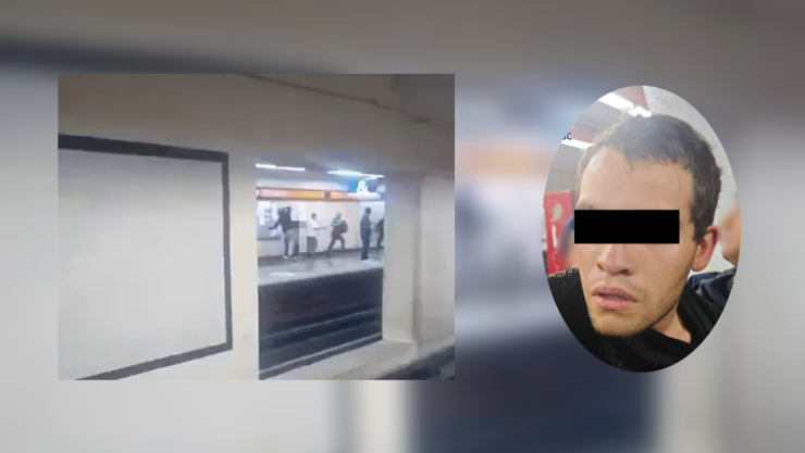 Un hombre atacó con un cuchillo a cuatro usuarios en el Metro Tacubaya hoy.