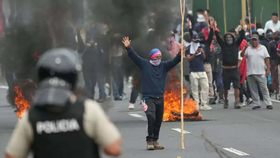 Protestas en Ecuador contra la eliminación del subsidio al diésel.