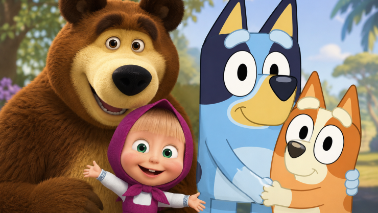 4 capítulos de Masha y el Oso y de Bluey para enseñar a tus hijos sobre manejar la pérdida y el duelo