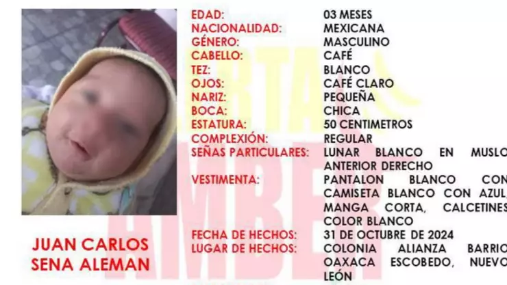 bebe desaparecido nuevo león.
