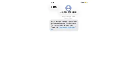 mensaje texto fraude multa exceso de velocidad