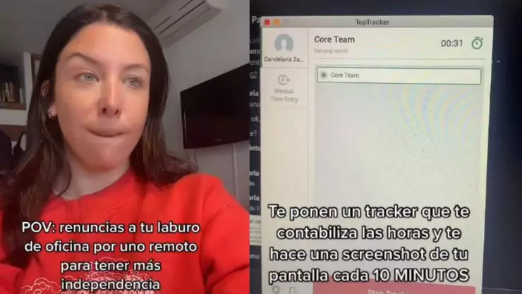 Mujer en home office revela cómo le contabilizan las horas