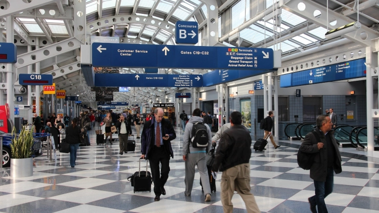 El aeropuerto de Chicago, Illinois