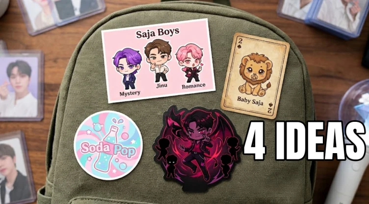 4 ideas de stickers de Saja Boys retro para decorar la mochila de una verdadera fan de KPop Demon Hunters