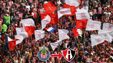 Afición de Chivas en un partido de Liga MX