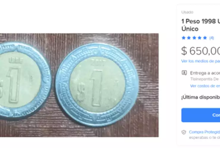 moneda de 1 peso mexicano