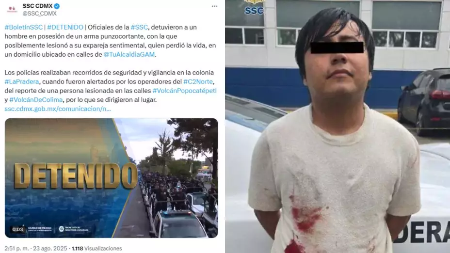 Feminicidio en la GAM: Detienen a hombre por asesinar a su expareja en la colonia La Pradera
