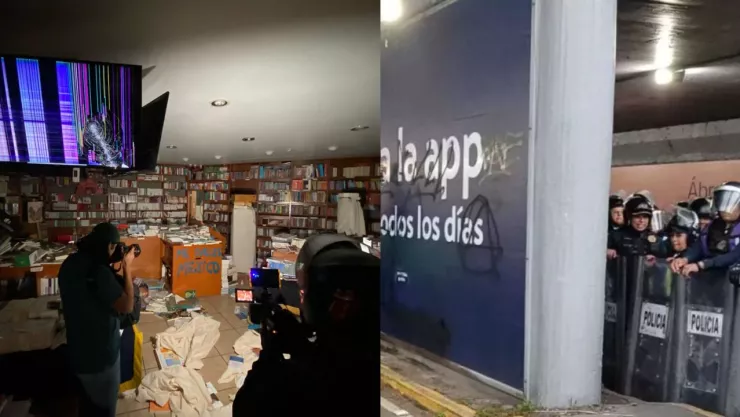 Biblioteca y museo de la UNAM fueron vandalizados durante marcha contra gentrificación