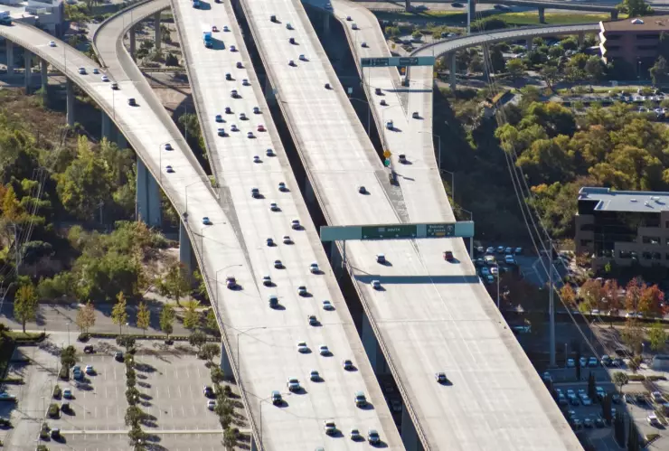 Vista aérea de la I-5 de San Diego, California