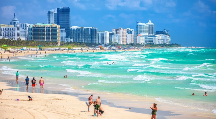 Postal de Miami Beach, en Florida.
