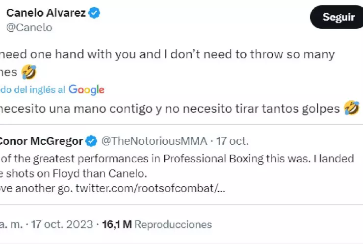“Solo necesito una mano”_ Canelo Álvarez se burla de Conor McGregor