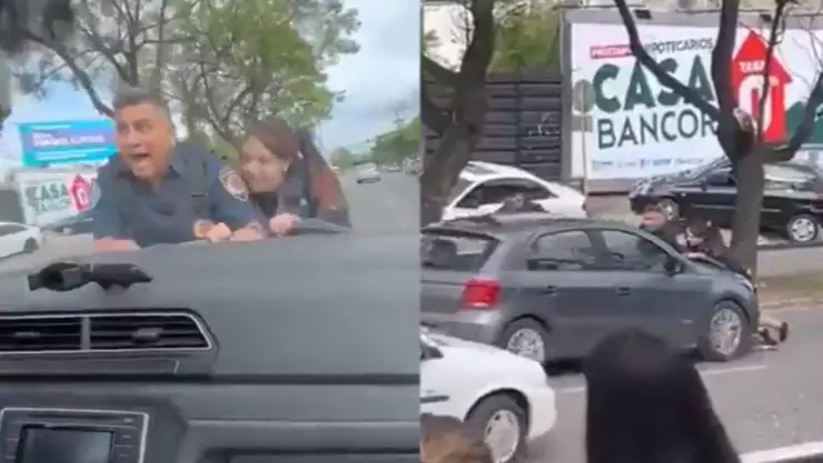 VIDEO_ Jóven arrastró a dos policías en su carro en Navidad