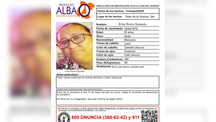 Desaparecidos Guanajuato ¿Quién es Erika Rivera Quesada y qué sabemos de su desaparición en Silao.png