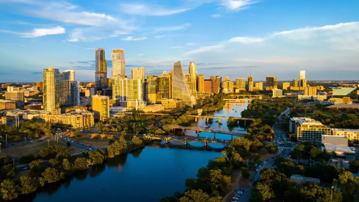 el skyline de la ciudad de Austin en Texas