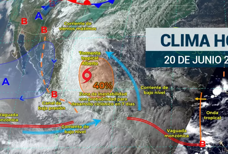 Clima en M&eacute;xico hoy 20 de junio de 2024