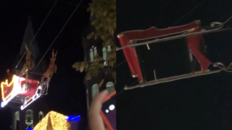 Santa Claus sufre accidente en su trineo en Tlaxcala