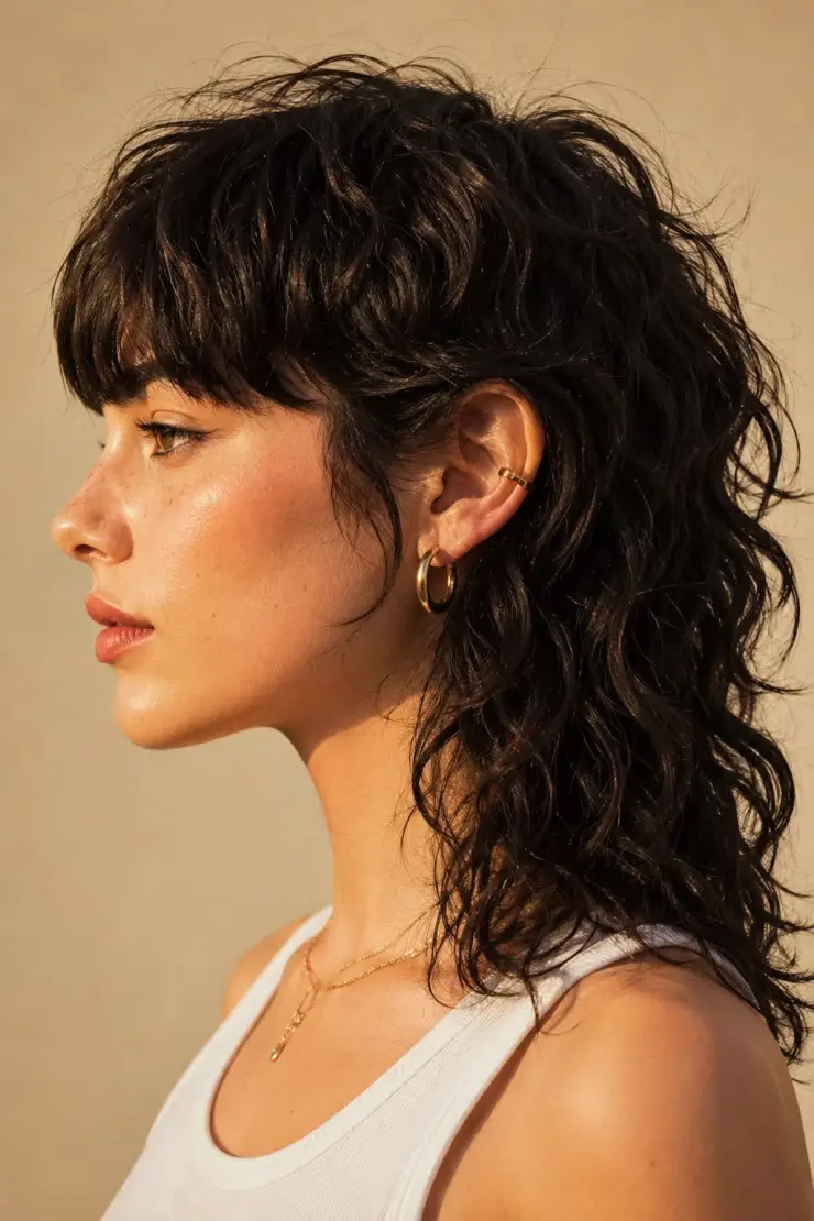 Modern mullet con caída frontal