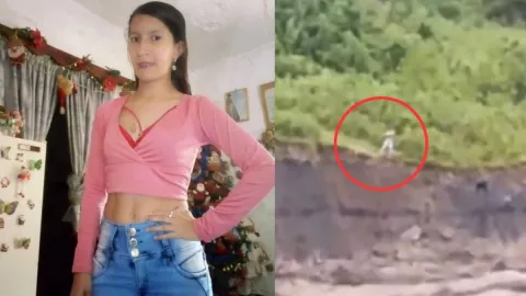 mujer es arrastrada por río desbordado