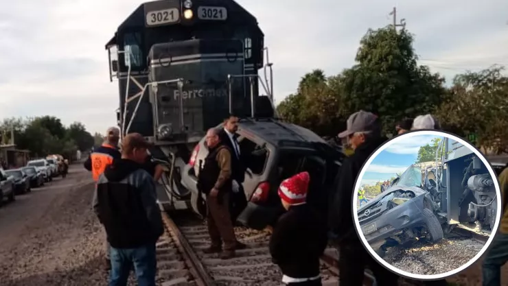 Accidente entre tren Chepe y vehículo en Los Mochis
