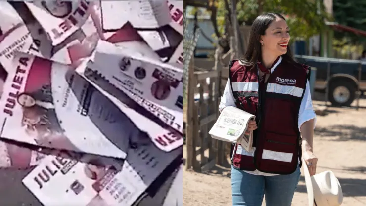 Exigen a la morenista Julieta Ramírez recoger su basura electoral en Mexicali.