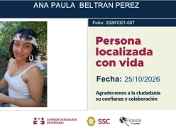 Localizan con vida a Ana Paula Beltrán Perez, alumna del CCH Oriente desaparecida