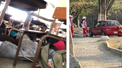 Bajo butacas se resguardan alumnos por balacera en Cuernavaca
