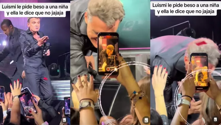 Niña le niega beso a Luis Miguel en pleno concierto