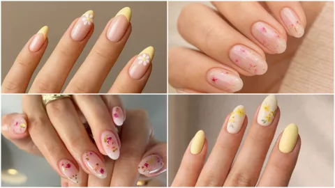 estampados florales - ideas de uñas almendradas bonitas para primavera 2026