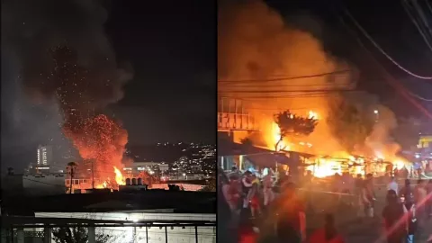 Acapulco: Imponente incendio consume más de 30 locales del Mercado Central