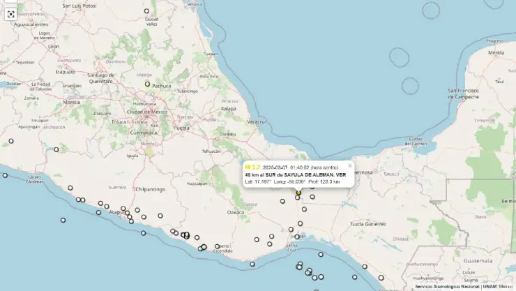Sismo Sayula de Alemán, Veracruz