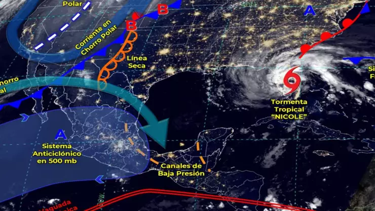 Clima 10 de noviembre:Pronostican chubascos en la Península de Yucatán