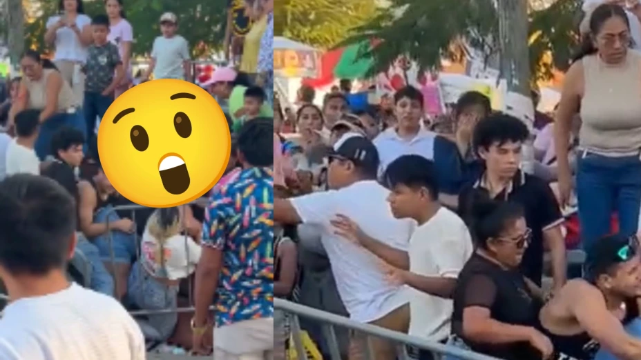 VIDEO: Se arma zafarrancho en el Carnaval de Kanasín, Yucatán